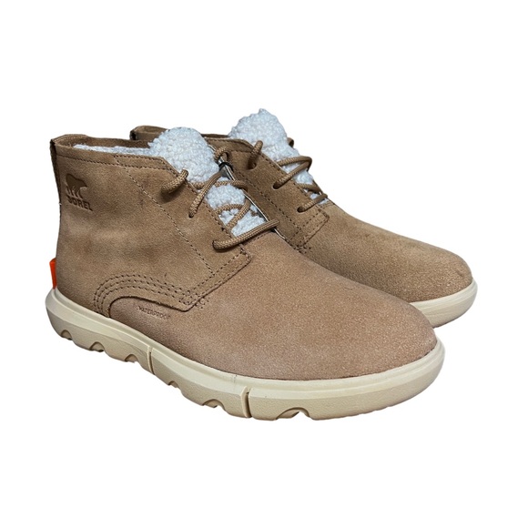 SOREL Women Explorer II Drift Waterproof Suede Ankle Boots Tawny Buff, Ceramic - Picture 6 of 14